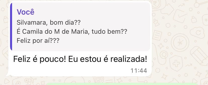 Depoimento de aluna do Método M de Maria